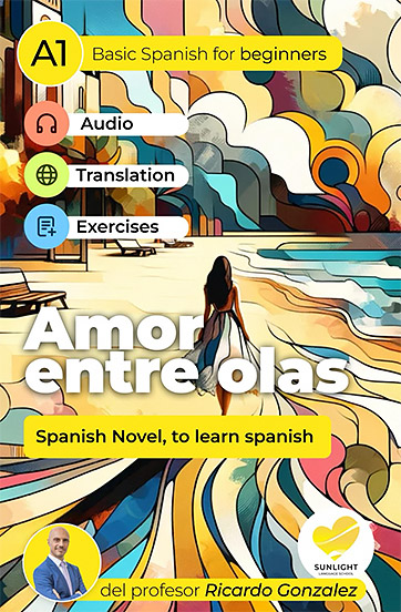 Amor entre olas - Spanish learning book cover